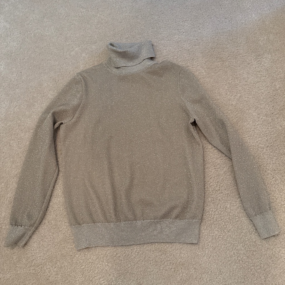 Jcrew gold sparkle turtleneck
